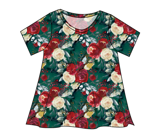 Merry Floral Ladies' Swing Tee