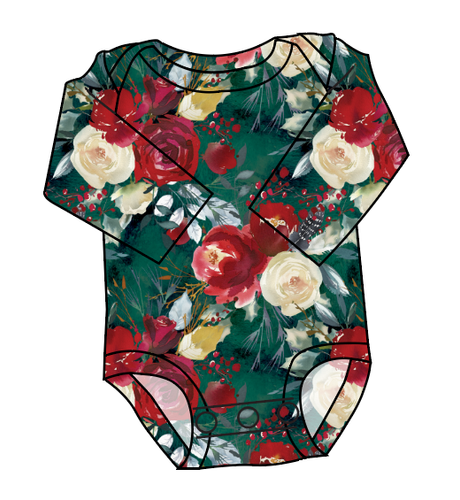 Merry Floral Lap Neck Bodysuit