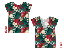 Load image into Gallery viewer, Merry Floral Low Back Ballerina Tee