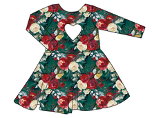 Load image into Gallery viewer, Merry Floral Molly Heart Back Twirly Dress