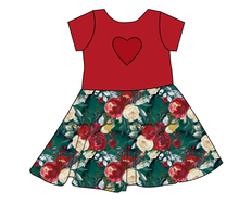 Load image into Gallery viewer, Merry Floral Molly Heart Back Twirly Dress
