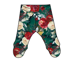 Load image into Gallery viewer, Merry Floral Newborn Footed Pants