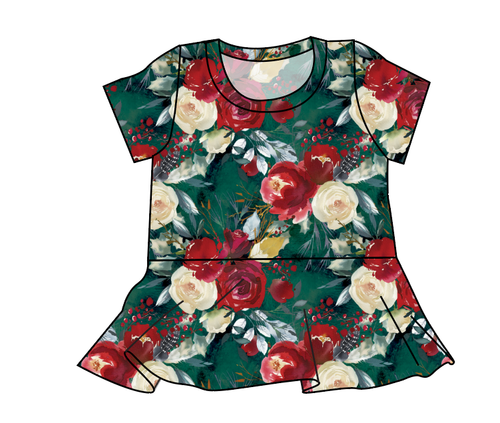 Merry Floral Peplum Top