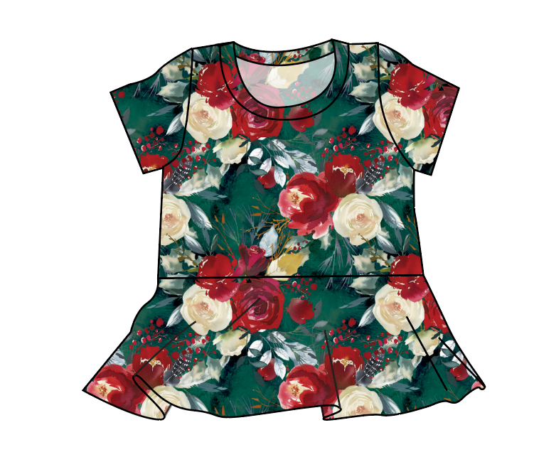 Merry Floral Peplum Top