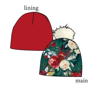 Merry Floral Slouchy Beanie (Reversible!)