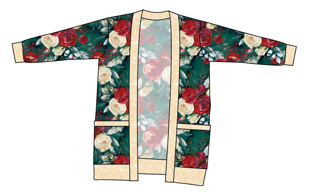Merry Floral Ladies' Grandpa Cardigan
