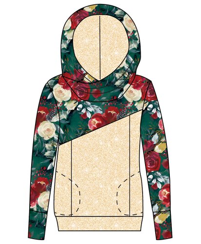 Merry Floral Ladies Hoodie