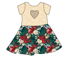 Load image into Gallery viewer, Merry Floral Molly Heart Back Twirly Dress