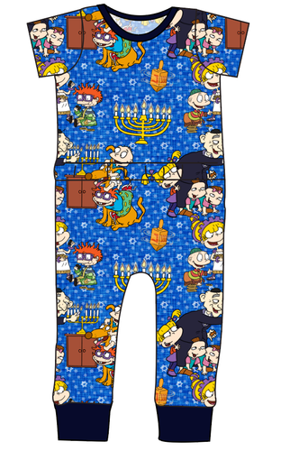 Hanukkah Special Bennett Pants and Shorts Length T-Shirt Romper