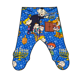 Hanukkah Special Newborn Footed Pants