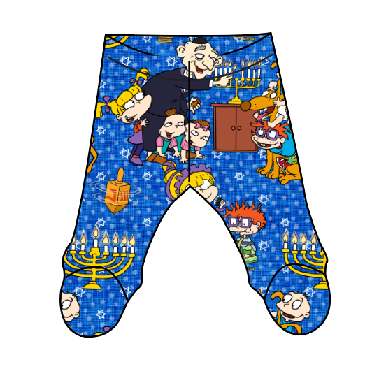 Hanukkah Special Newborn Footed Pants