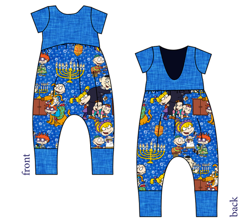 Hanukkah Special Low Back Romper and Bubble Romper