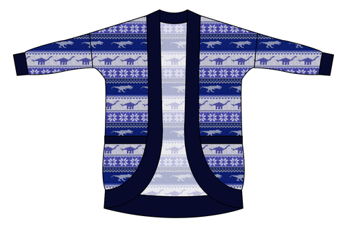 Dino Holiday Sweater Ladies' Cocoon Cardigan