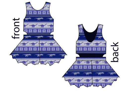 Dino Holiday Sweater Kids Playsuit