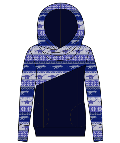Dino Holiday Sweater Ladies Hoodie