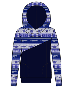Dino Holiday Sweater Ladies Hoodie
