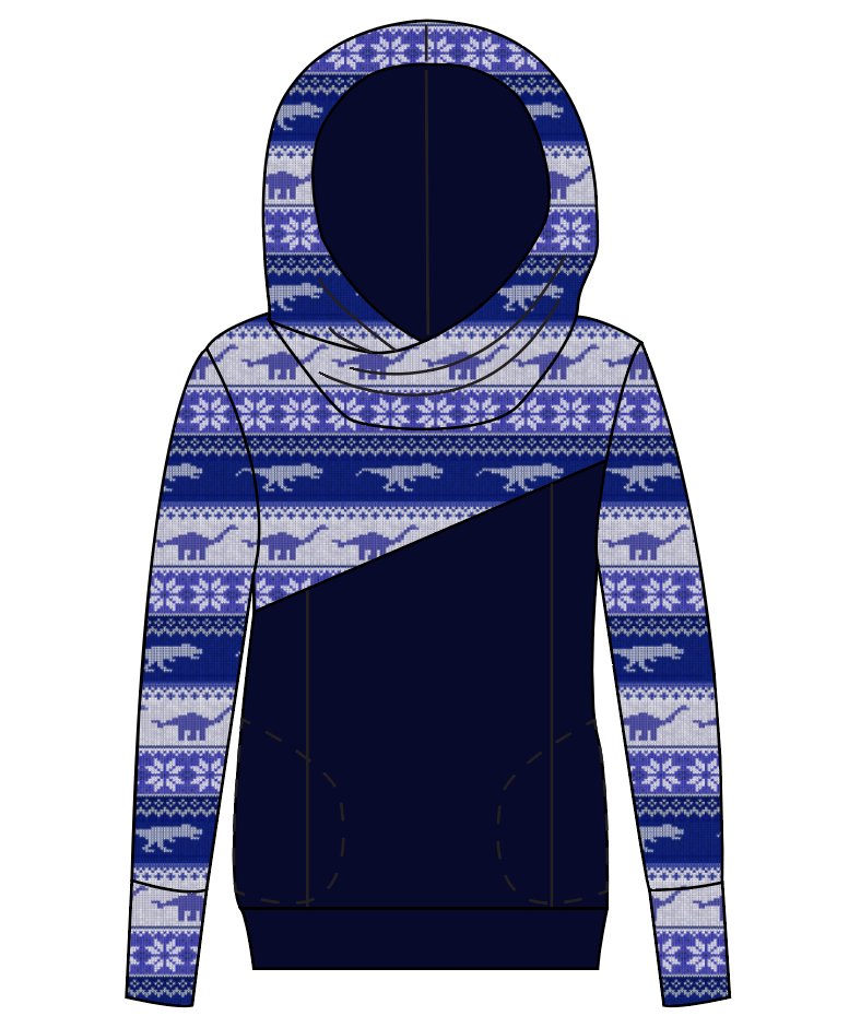 Dino Holiday Sweater Ladies Hoodie