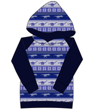 Load image into Gallery viewer, Dino Holiday Sweater Ladies Hoodie