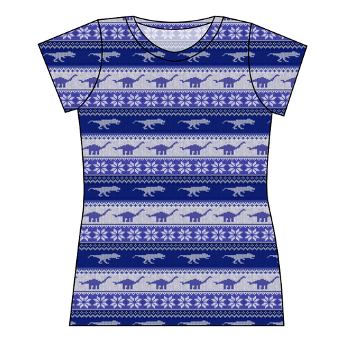 Dino Holiday Sweater Ladies' Basic Tee