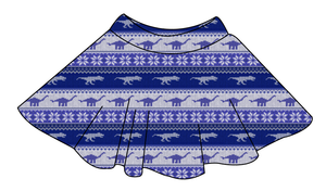 Dino Holiday Sweater Ladies' Circle Skirt