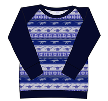 Load image into Gallery viewer, Dino Holiday Sweater Ladies&#39; Classic Crewneck