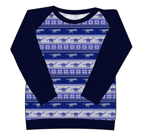 Dino Holiday Sweater Ladies' Classic Crewneck