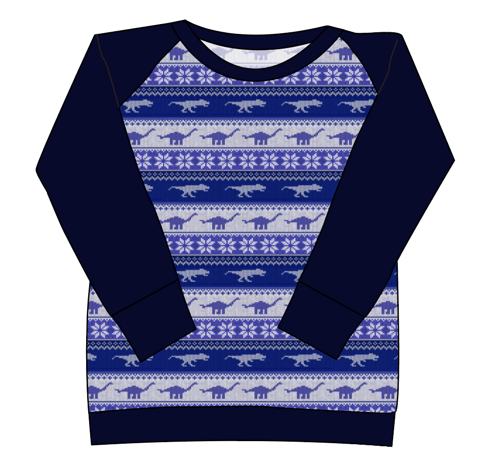 Dino Holiday Sweater Ladies' Classic Crewneck
