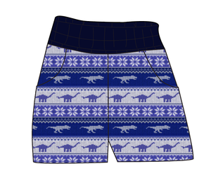 Dino Holiday Sweater Ladies' Joggers and Jogger Shorts