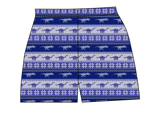 Dino Holiday Sweater Ladies' Lounge Shorts