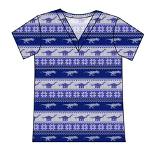 Load image into Gallery viewer, Dino Holiday Sweater Ladies&#39; Slouchy V-Neck Tee