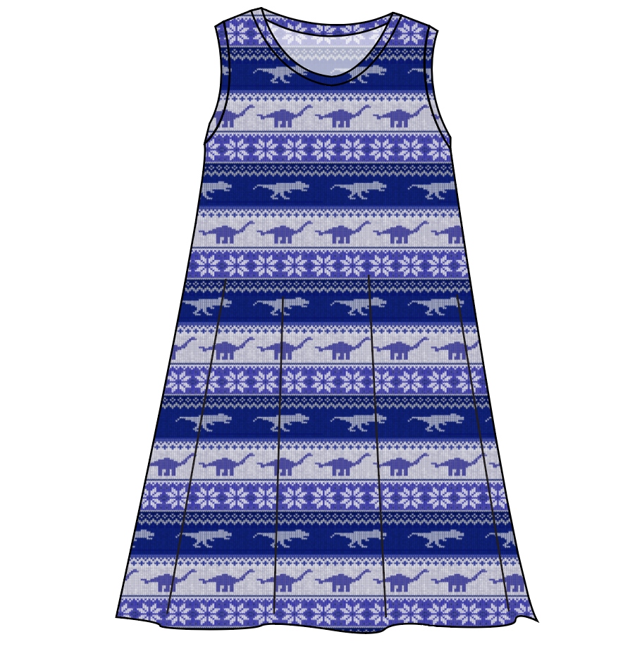 Dino Holiday Sweater Ladies' Swing Dress