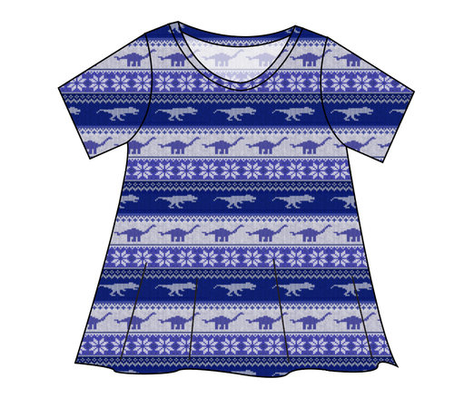 Dino Holiday Sweater Ladies' Swing Tee
