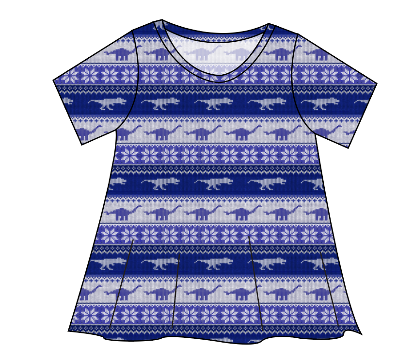 Dino Holiday Sweater Ladies' Swing Tee