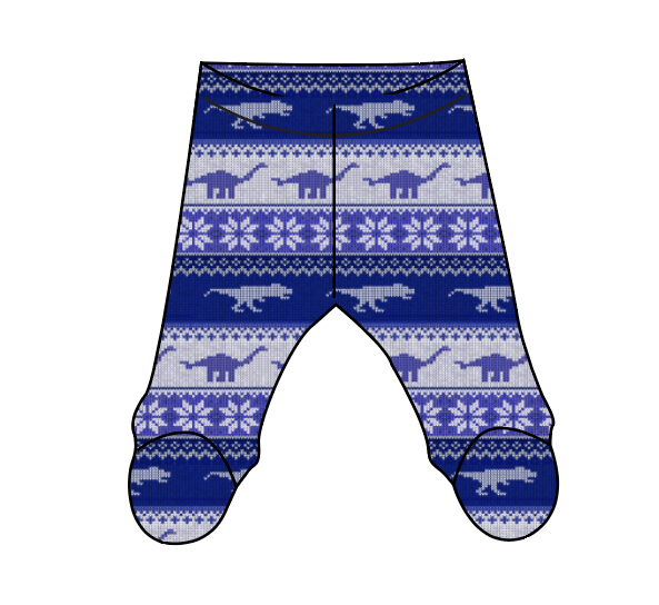 Dino Holiday Sweater Newborn Footed Pants