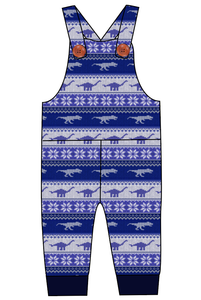 Dino Holiday Sweater Overalls and Shortalls