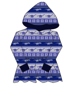 Dino Holiday Sweater Peplum Hoodie (or Crewneck)