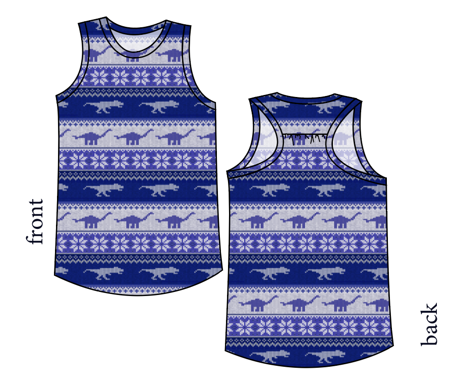 Dino Holiday Sweater Summer Tank