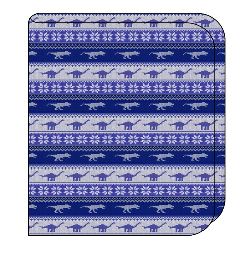 Dino Holiday  Sweater Swaddle Blanket
