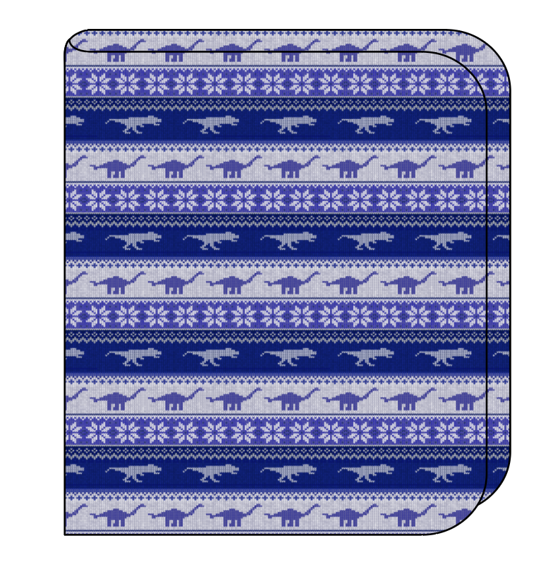 Dino Holiday  Sweater Swaddle Blanket