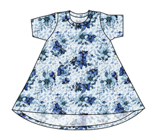 Load image into Gallery viewer, Winter Floral Basic T-Shirt Dress