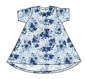 Winter Floral Basic T-Shirt Dress