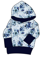 Load image into Gallery viewer, Winter Floral Grow With Me Hoodie (or Crewneck)