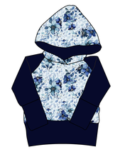 Load image into Gallery viewer, Winter Floral Grow With Me Hoodie (or Crewneck)