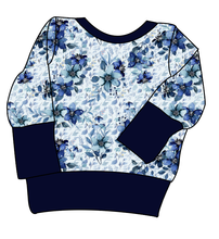 Load image into Gallery viewer, Winter Floral Grow With Me Hoodie (or Crewneck)