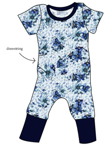 Winter Floral Grow With Me Pants And Shorts Romper