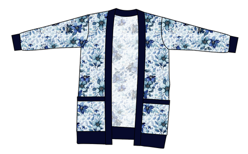 Winter Floral Ladies' Grandpa Cardigan