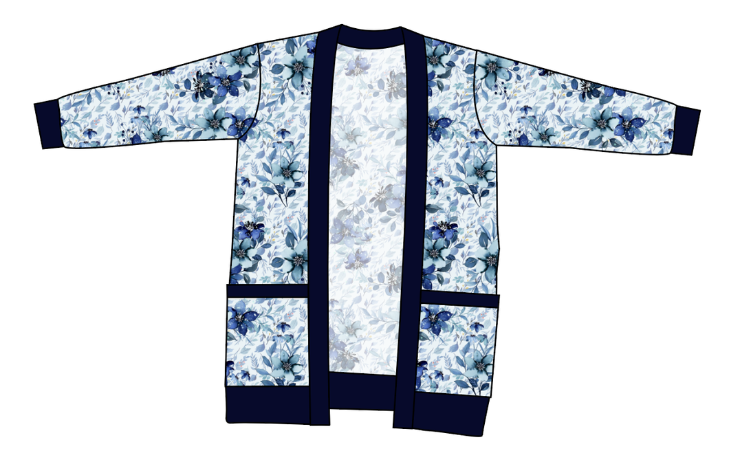 Winter Floral Ladies' Grandpa Cardigan