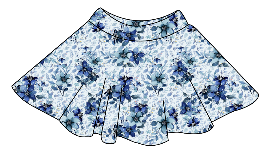 Winter Floral Ladies' Circle Skirt