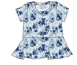 Winter Floral Ladies' Peplum Top
