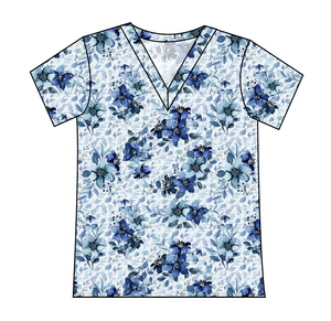 Winter Floral Ladies' Slouchy V-Neck Tee